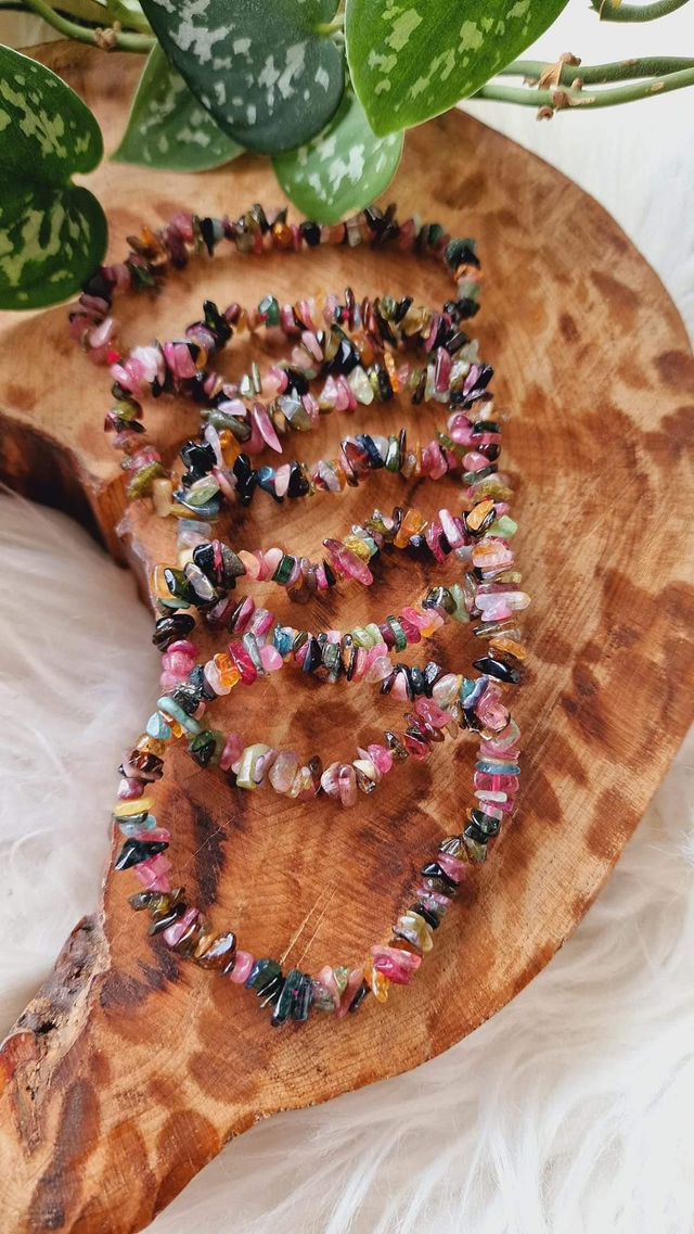 Rainbow Tourmaline Chip Bracelet 