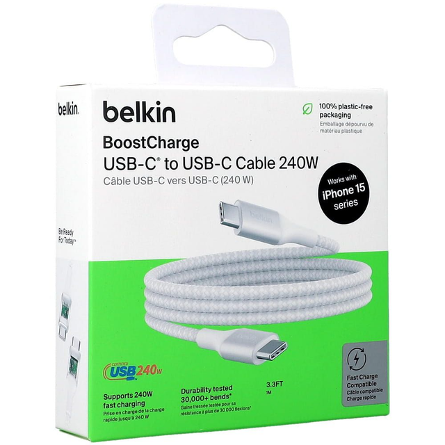 BELKIN Cavo USB-C a USB-C 240W 1m (Bianco)