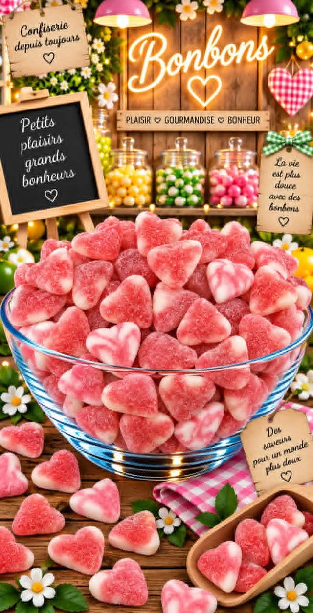 cœur creme fraise 100g