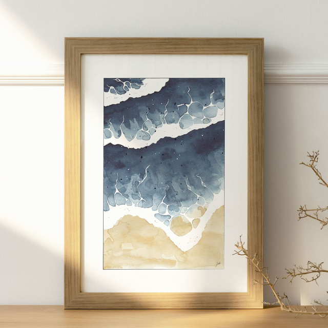 Affiche A4 - Bord de Mer - Indigo