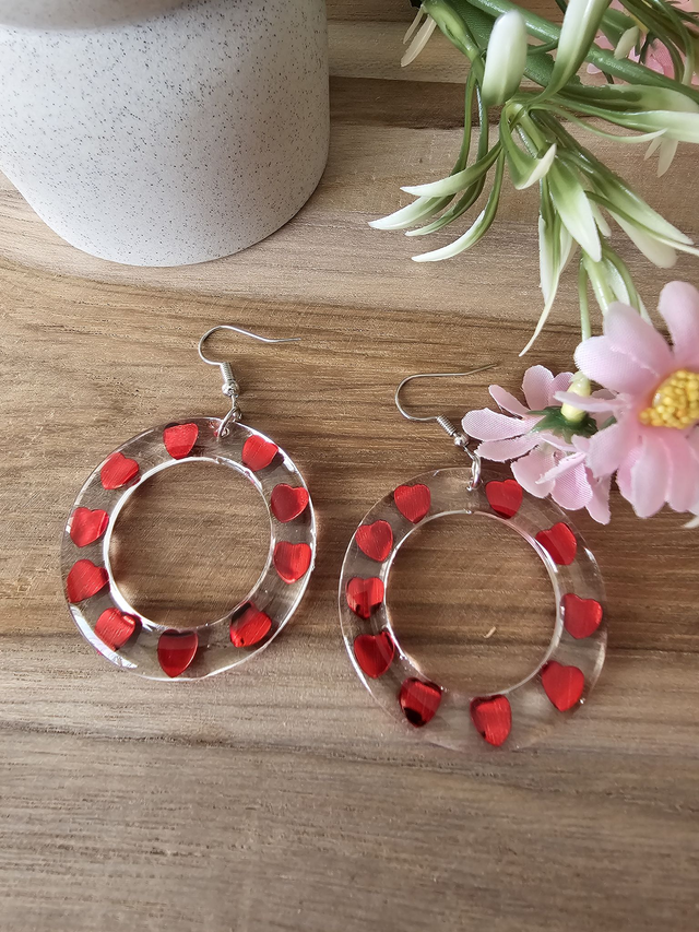 Boucles d’oreilles créoles résine -"Rondes de Couleurs"– Couleurs vitaminées et effet rétro chic