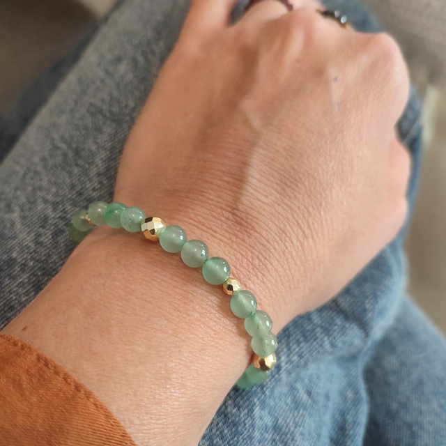 Bracelet Louise Aventurine verte 