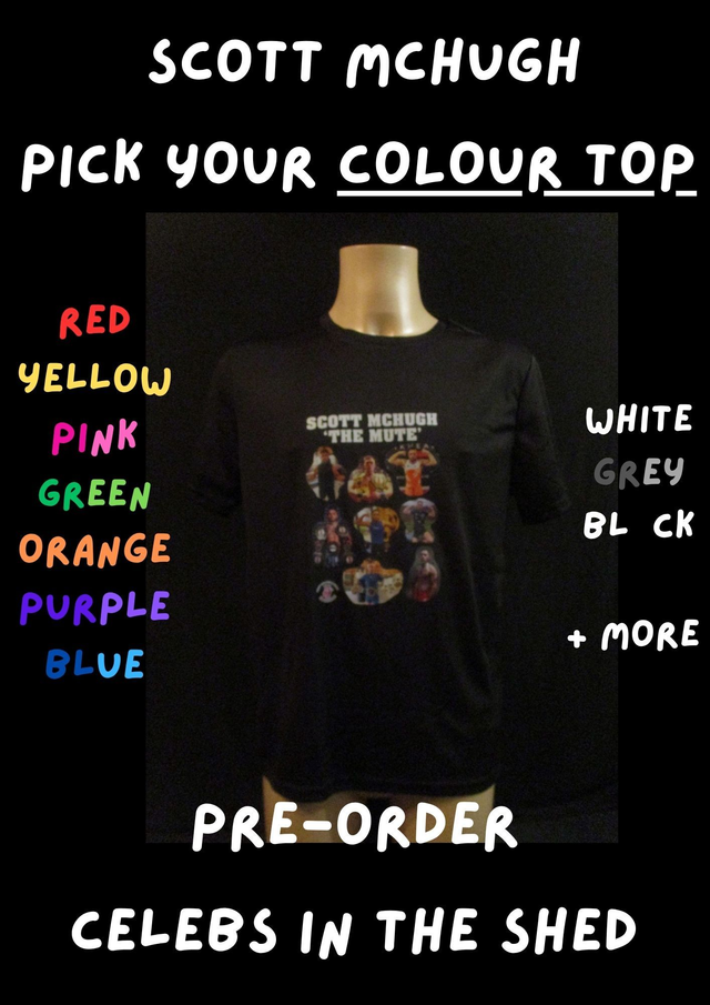 Scott McHugh Champion Bare Knuckle Boxer Picture T-Shirt (White Bubble Logo) ADULT 100% Polyester Crew Neck Top PRE-ORDER