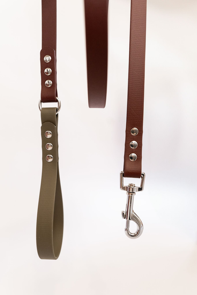 Laisse Brun Foncé/Kaki en Biothane®