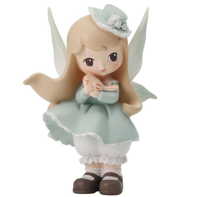 Fée petite - Manga fée verte avec oiseau