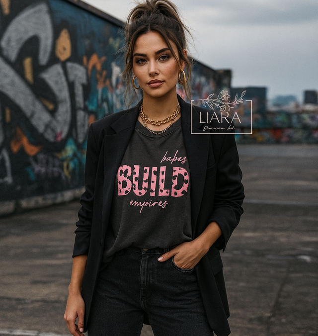 T-Shirt dunkelgrau Babes BUILD empires Onesize (1)