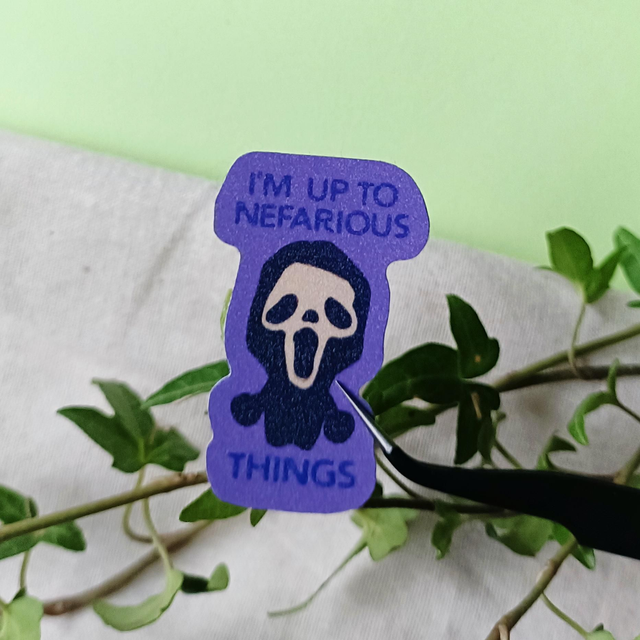 nefarious - sand glitter sticker 