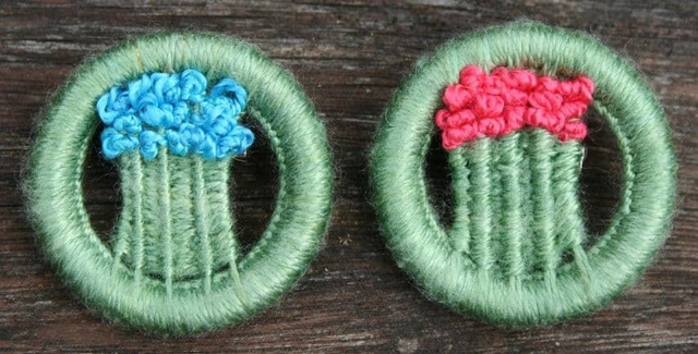 Dorset Button Jewellery Kit - Bluebell and Poppy Field Brooch