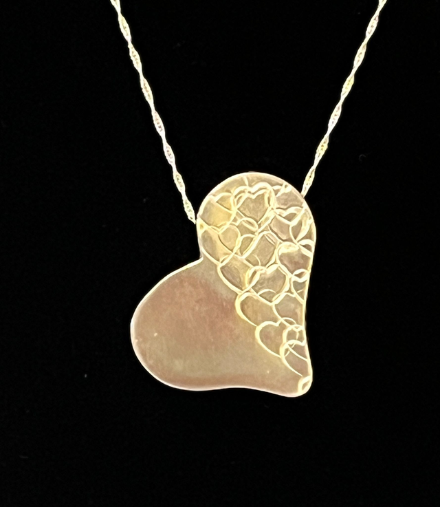 Recycled Sterling Silver Textured Heart Pendant