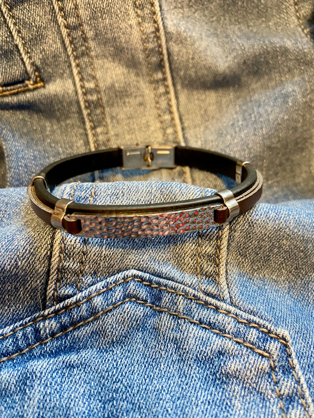 Bracelet en Cuir Marron et Noir 