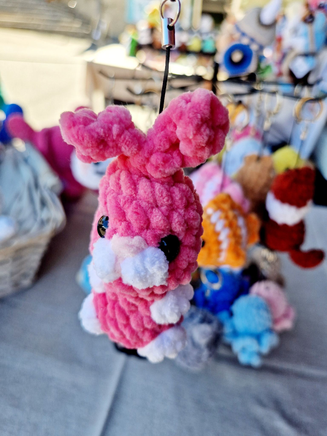 Porte Clés Lapin Rose