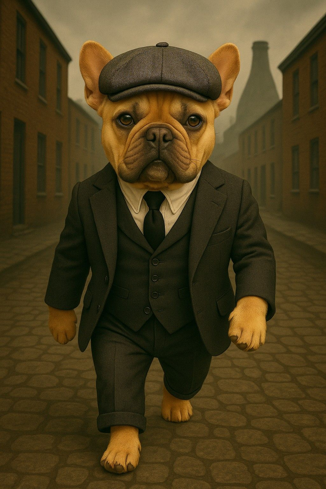 Frenchie Framed Canvas Peaky Pooch