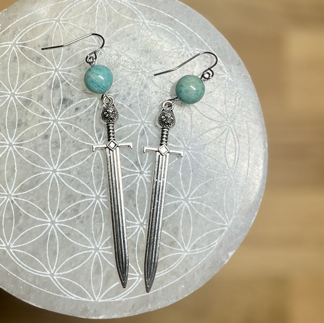 BO Épées - Amazonite - acier