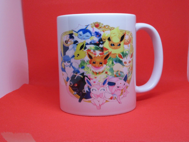 Custom Unofficial Printed Pokémon Eevee Evolution 11oz boxed mug.