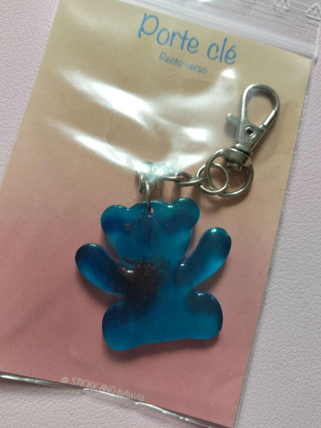 Porte clé ours assis