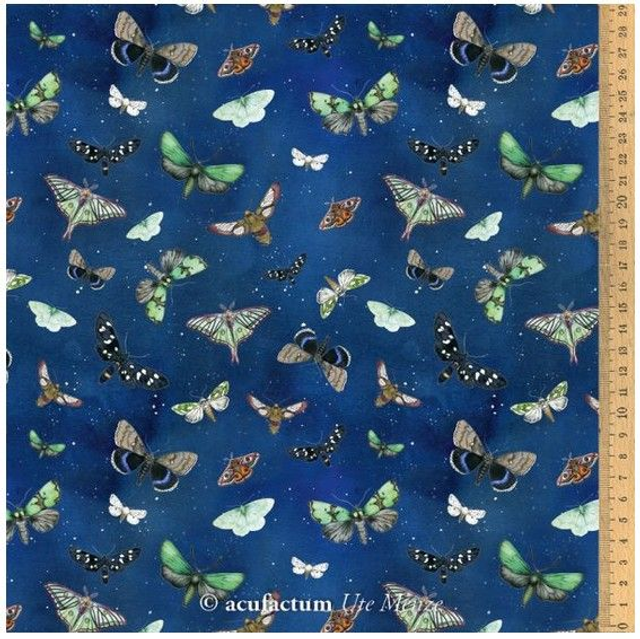 35 cm BW-Stoff "Nachtfalter"