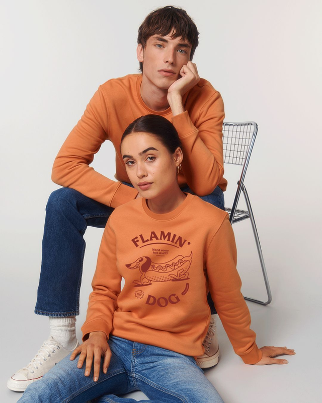 Sudadera Premium Flaming Dog Teja