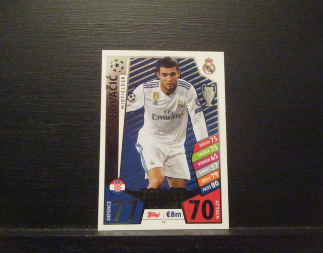 Mateo Kovacic - UEFA Champions League Match Attax 2017/18 Original Trading Card #13