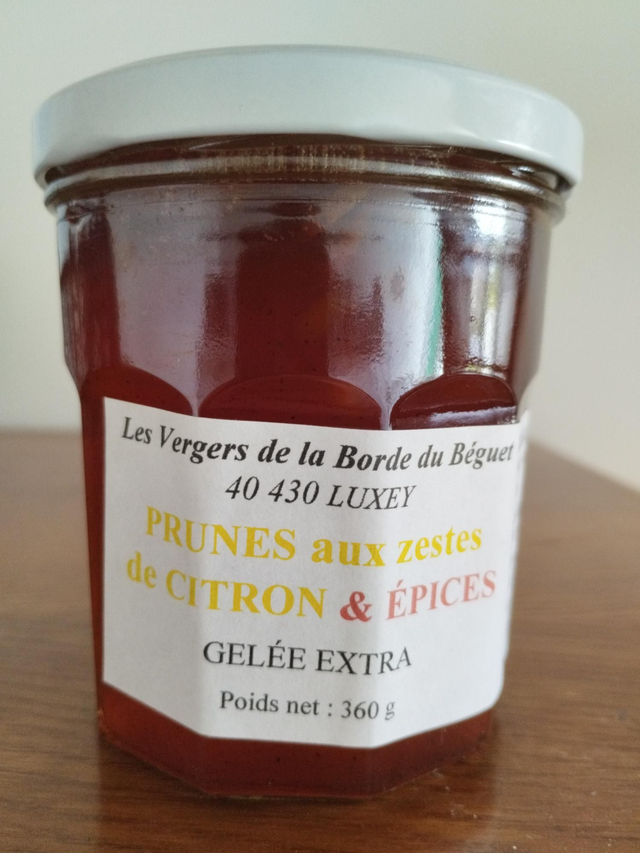 Gelée Prunes aux zestes de citron &amp; épices 