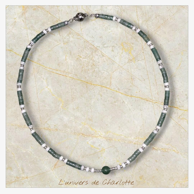 Collier "Aventurine & Howlite" CH-9