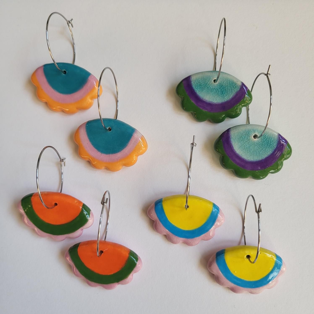 Flounce Hoop Earrings