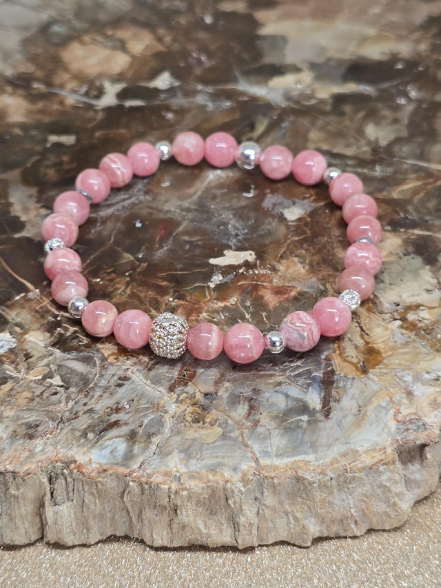 Bracelet Rhodochrosite AAA en 0,7 cm