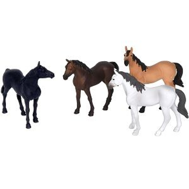 kids globe 640085 - Chevaux, ensemble de quatre, échelle 1:32