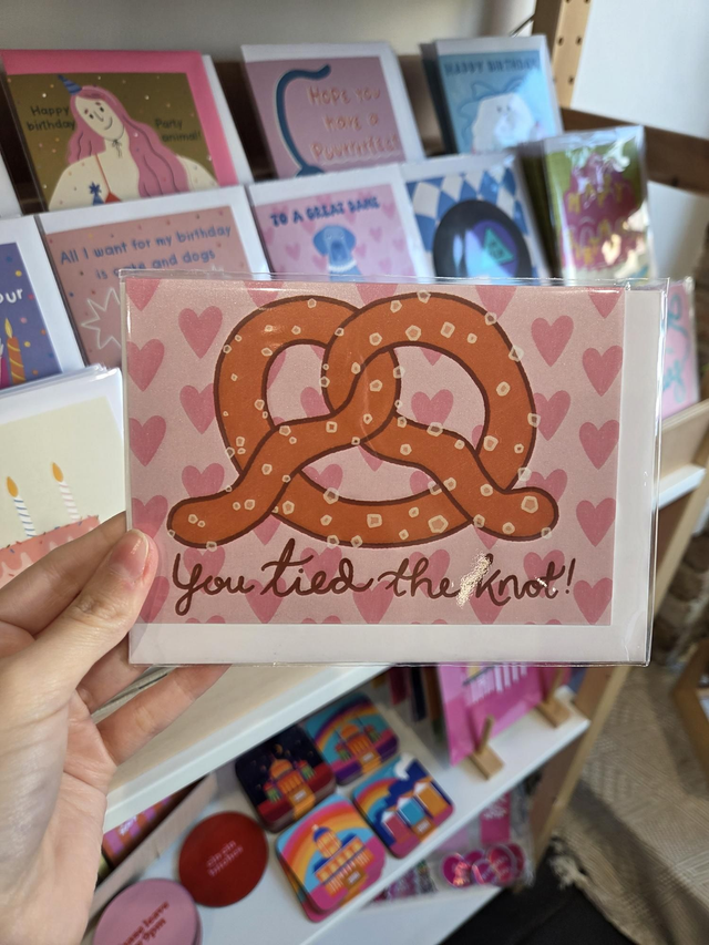 You Tied The Knot Pretzel Wedding Greetings Card - MD-033