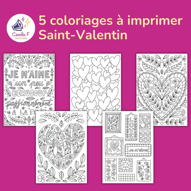 Pack coloriages Saint-Valentin