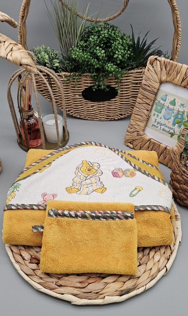 Ensemble de cape de bain et gant de toilette