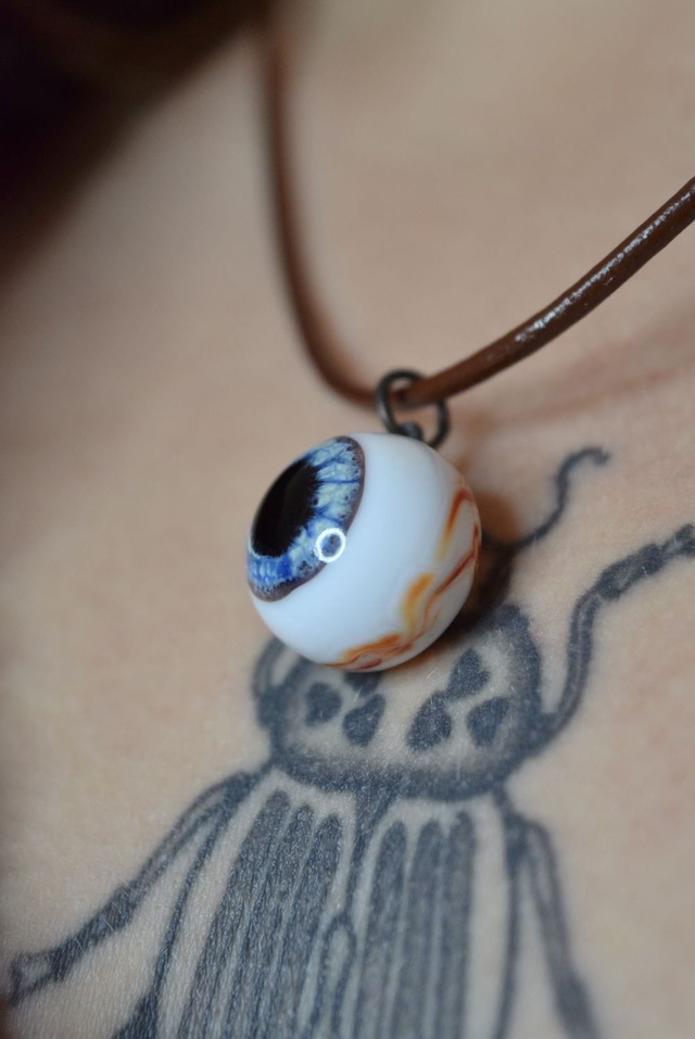 PENDENTIF OEIL DE GNOME MONTURE INOX 