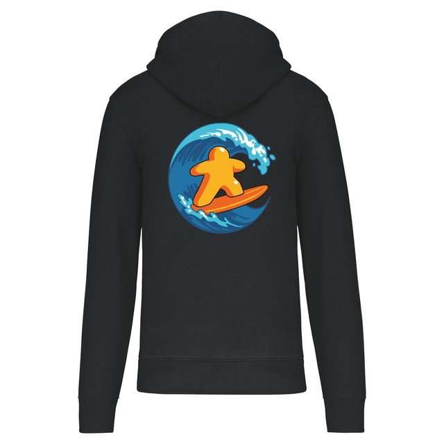 Sweat Zippé Noir Surfeur Dos