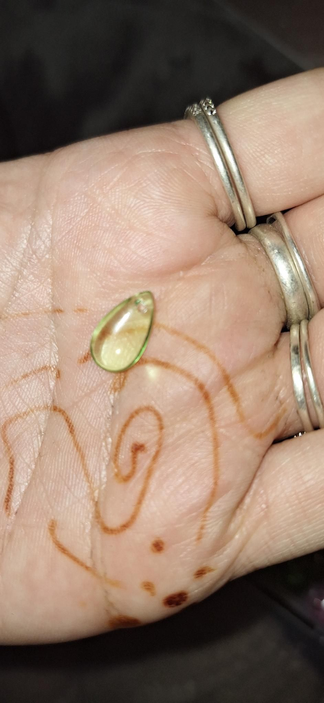 Glass gems bright green Translucent 