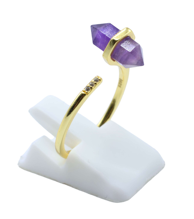 Bague Argent 925 Améthyste Pointe