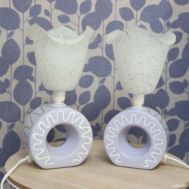 DUO LAMPES TULIPES GRAPHIQUES 