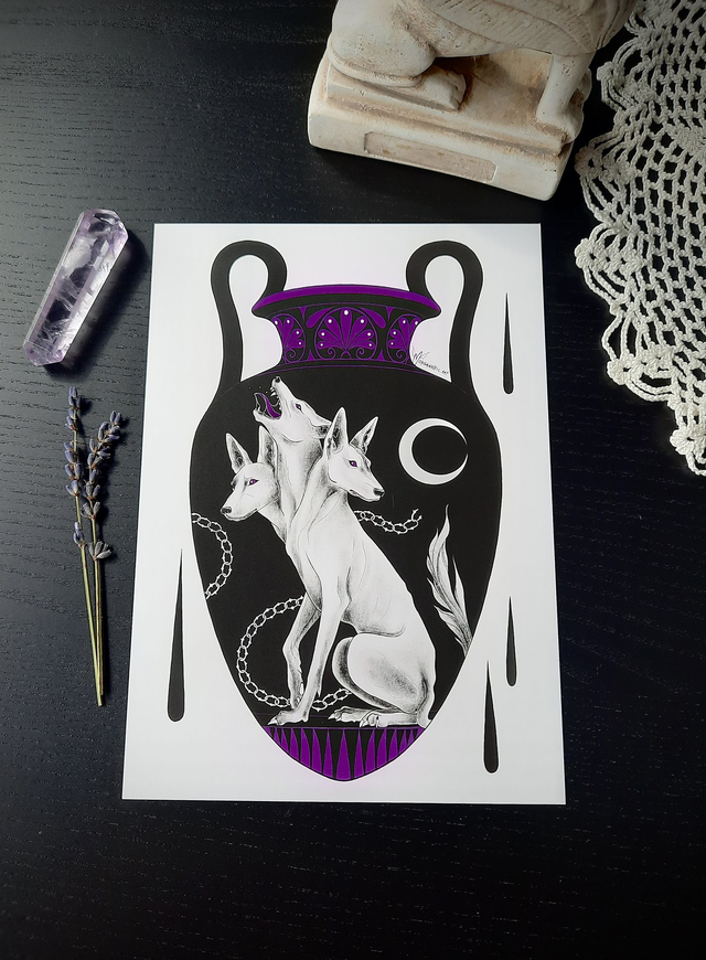 Impression d&#039;art - Vase antique Cerbère