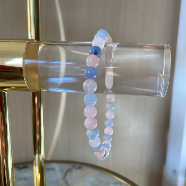 Morganite 6mm Bead bracelet 