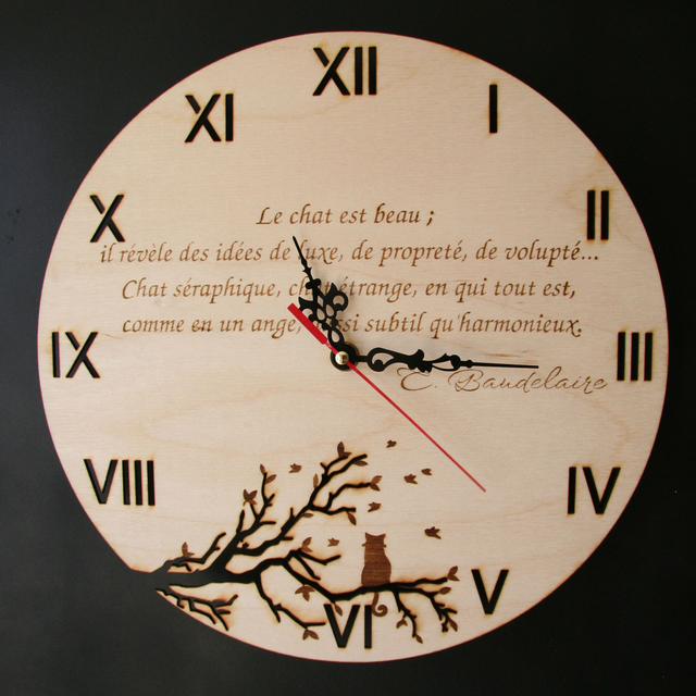 Horloge chat et poème