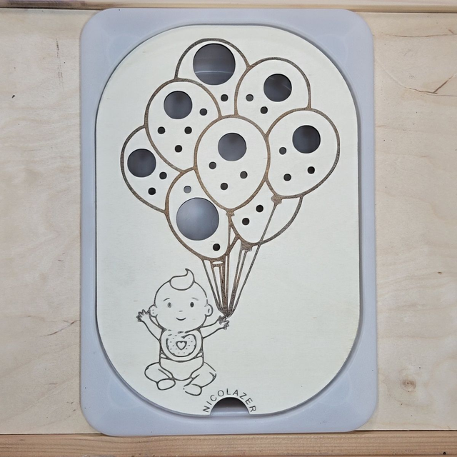 Insert sensoriel bois compatible trofast "bébé ballon" 