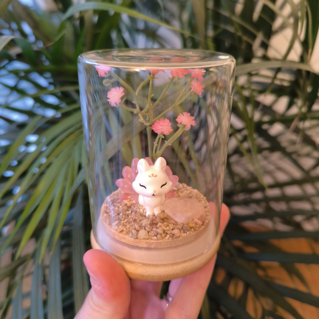 Ami protecteur - Kitsune rose (quartz rose)