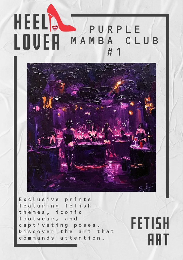 Purple Mamba Club #1 600mm x 600mm x 20mm Canvas Print