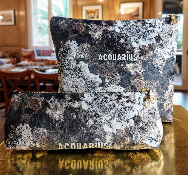 ALALIA noir et blanc. Pochette et trousse 