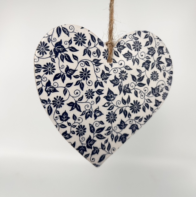 Cœur « fleurs bleues »