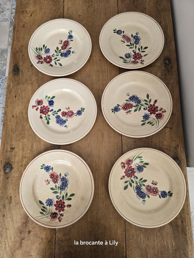 Assiettes plates Digoin Sarreguemines 