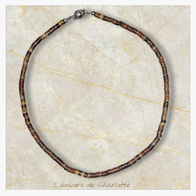 Collier "Jaspe mokaïte" heichi CH-1