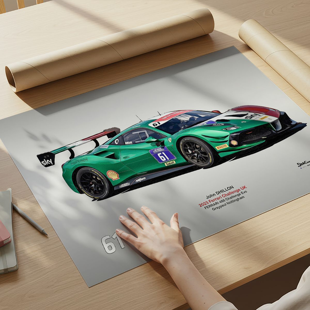 C230803 Ferrari 488 Challenge Evo FCUK23 DHILLON #61