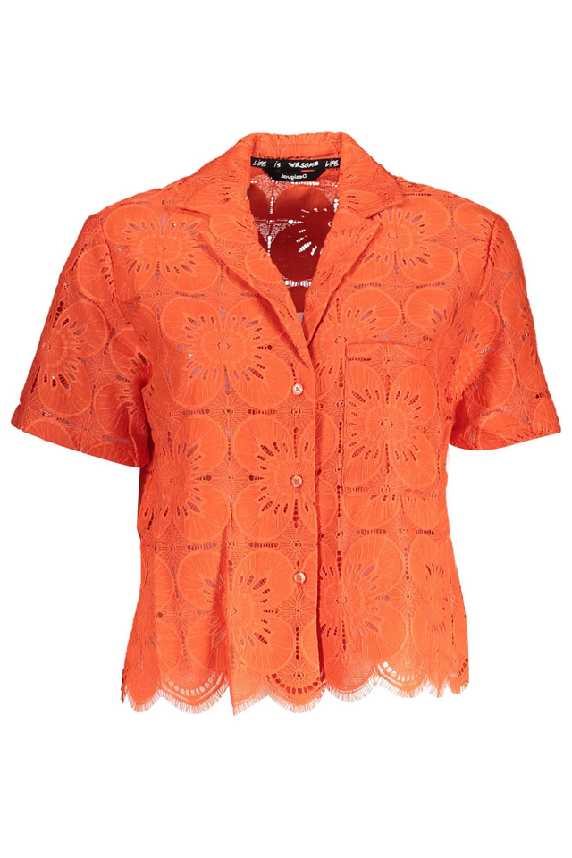 3121DESIGUAL CAMICIA MANICHE CORTE DONNA ARANCIO
