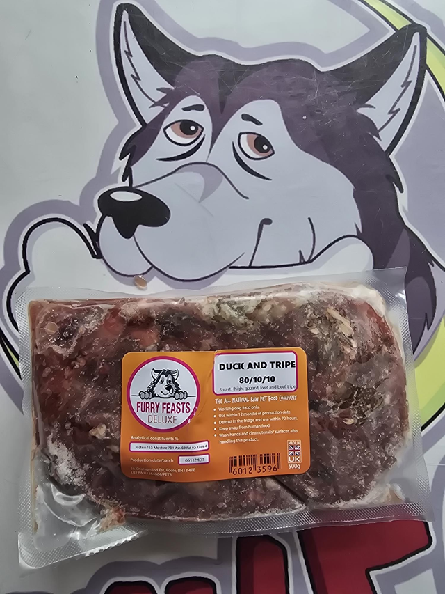 Duck and Beef Tripe 80 10 10 500g Flat Pkt