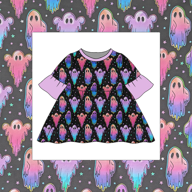 Neon Ghost Bell Sleeve Dress