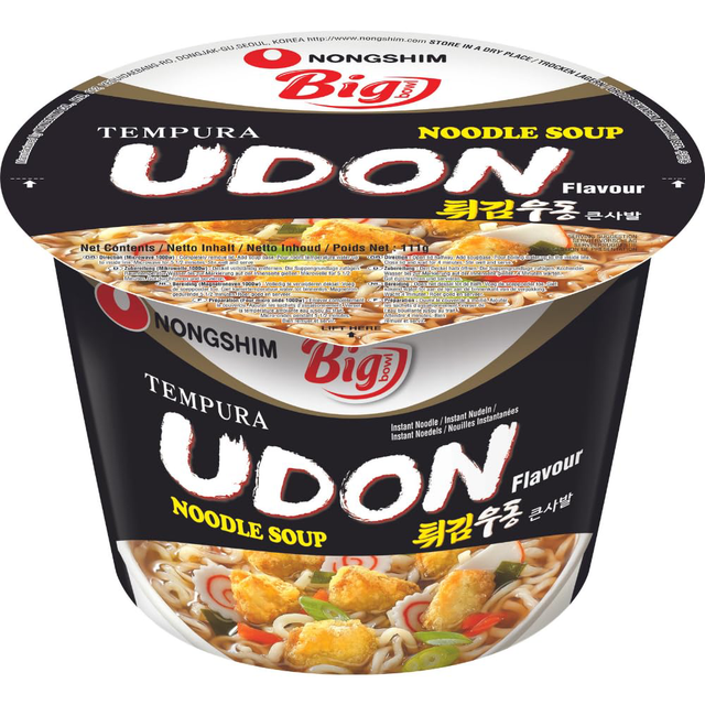 Nong Shim Instantnudeln Udon Big Bowl - Koreanische Ramen Suppe - schnelle Zubereitung - 1er Pack à 111g